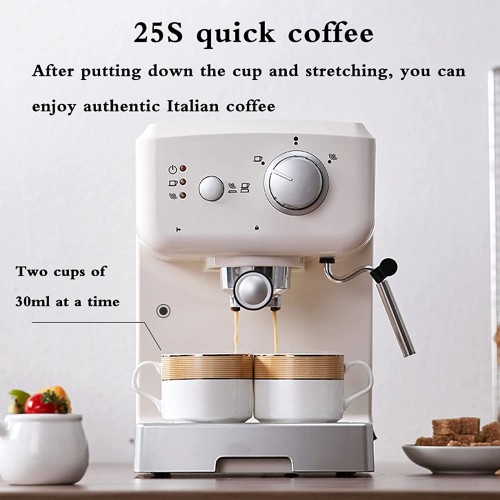 UIUI Machine à café et Expresso Petite Machine à Mousse de Lait à Vapeur Commerciale Italienne pour Un Usage Domestique Pression de Pompe 15BAR adaptée au Cappuccino Latte Moka