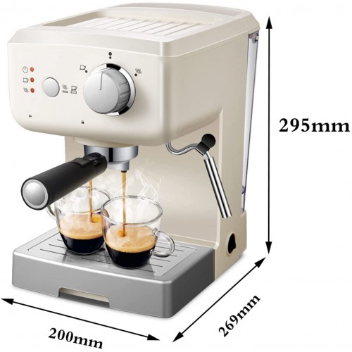 UIUI Machine à café et Expresso Petite Machine à Mousse de Lait à Vapeur Commerciale Italienne pour Un Usage Domestique Pression de Pompe 15BAR adaptée au Cappuccino Latte Moka