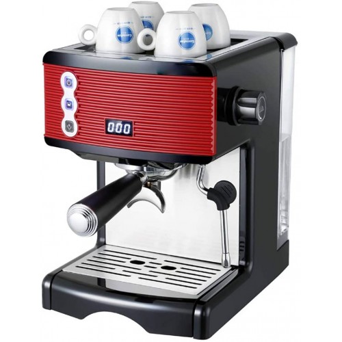 ZGZXD Machines à Expresso électrique Mousse 1.7L Coffee Machine Cafetières Italiennes Semi Automatique Rouge