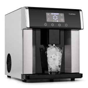 KLARSTEIN Ice Age Machine à glaçons Ice maker 15 kg de glace jour Ecran LCD intuitif 3 tailles de glaçons Réservoir d'eau de 3L Remplissage manuel ou automatique Noir