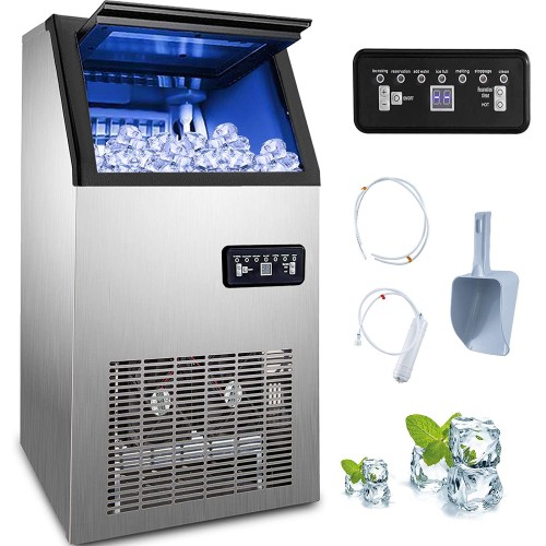 Machabeau Commercial Ice Maker 230W 220V Machine à Glaçons Commerciale 50kg par 24H
