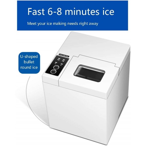 WHJ-Ice maker Machine à Glace de Bureau Portable pour Machine à GlaçOns Domestique 15 Kg Toutes Les 24 Heures 8 à 10 Minutes pour Fabriquer des GlaçOns Blanc