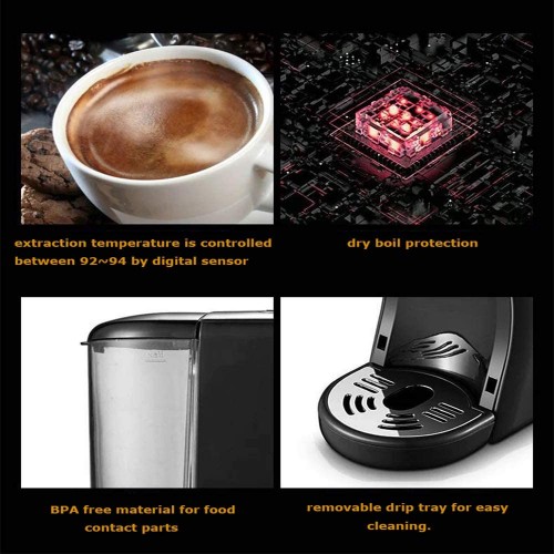 à café Latte Cappuccino Convient à Tous Les Types de Capsules économie d'énergie arrêt Intelligent 19 Bars réservoir d'eau de 600 ML 40 Secondes de café. Utilisé pour Le Brassage à Domicile