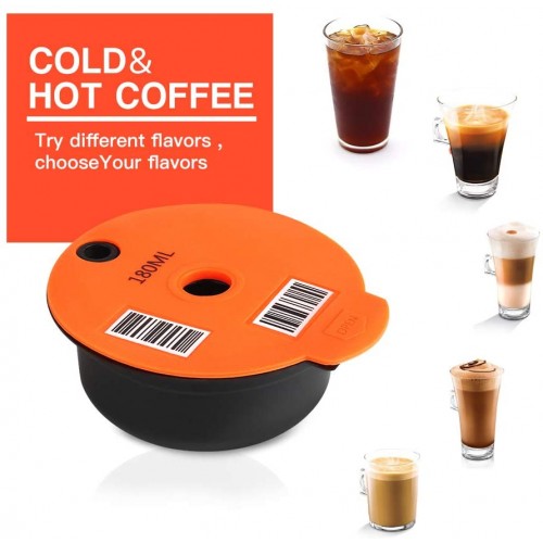 Capsules de café rechargeables en acier inoxydable compatibles avec machines Tassimo 180 ml grandes