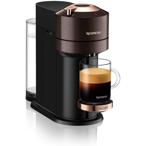 De'Longhi Nespresso Vertuo Next Premium ENV 120.BWAE Machine à café à capsules Avec mousseur à lait Aeroccino Marron et or rose