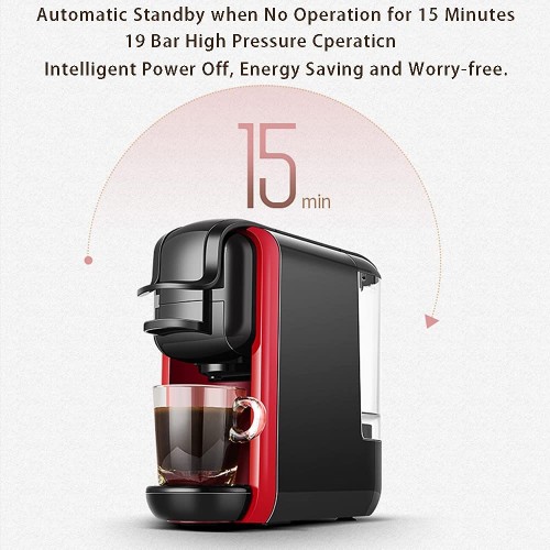 DSDD Machine à café à Capsules,Pression de la Pompe du Produit : 19 Bars,Mini Machine à Expresso Capacité du réservoir d'eau : 0,6 L,Compatible avec Les Capsules Cafetière à usag