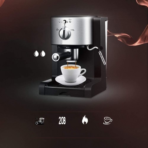 HYLH Machine à café Expresso 20 Bars Tout-en-Un pour café en Poudre Capsules Nespresso et Packs d'espresso Portables Mousse de Lait moussant 1350 W capacité de la buse à Vapeur 1,5 L