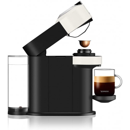 machine à café à capsules De'Longhi Nespresso Vertuo Next ENV 120.WAE Avec mousseur à lait Aeroccino Blanc.