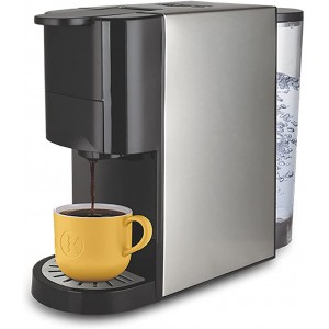 Mini Capsule Cafetière machine à café avec convertisseurs à 3 capsules taille ultra-compacte et fonction automatique 1450 W 0,8 litres gris