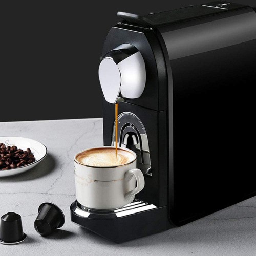 Mini Capsule Machine à café Pod Cartouches compatibles pour Nespresso Capsule machine à café espresso 0,75 litres 19 bar 1400W 220v ~ 50HZ,Noir