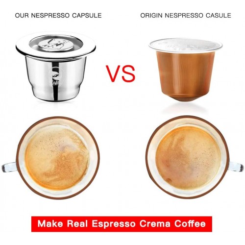 Refillable coffee capsule refillable Refill capsule for environmentally conscious coffee lovers compatible with Nespresso machines Plastic spoon brush coffee capsule