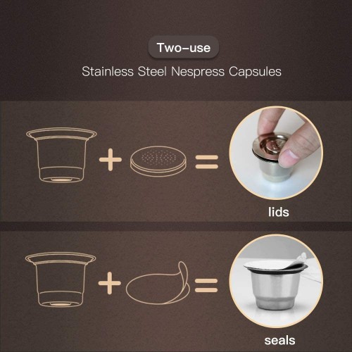 Refillable coffee capsule refillable Refill capsule for environmentally conscious coffee lovers compatible with Nespresso machines Plastic spoon brush coffee capsule