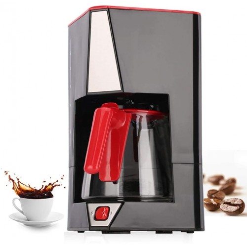 RLIRLI American Home Petite Machine à Café Machine à Café Filtre Machine à Café à Filtre avec Broc en Verre Machine à Cappuccino Noir