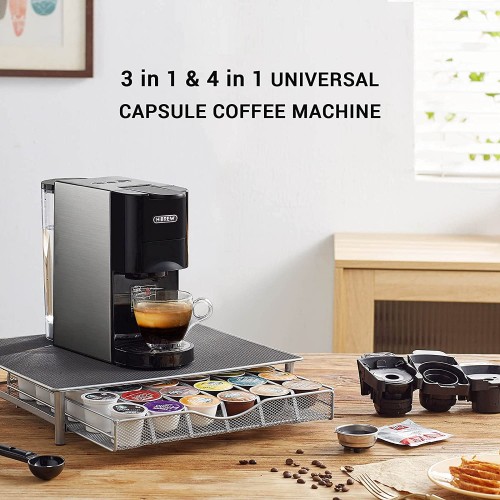 RUBAPOSM Machine à Café à Capsules Machine à Expresso Multifonction 4 en 1 Filtre à Café Américain pour Le Thé et Le Café