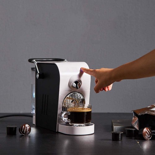 WHSS Machine à café italienne concentrée à capsules pour bureau commercial petit automatique économie d'énergie Blanc