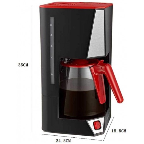 ZJZ Machine à café Machine à café à Filtre d'une capacité de 1,5 L et 10 Tasses système Anti-Goutte et Filtre Permanent adapté à la fête à la Maison et au Bureau