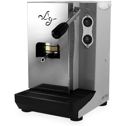 Aroma Plus Machine à café dosettes en papier ESE 44 mm gris + 150 dosettes Emozioni Quotidiane