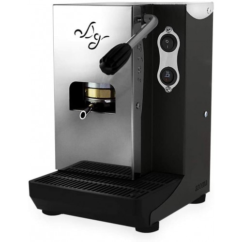 Aroma Plus Machine à café dosettes en papier ESE 44 mm noir + 150 dosettes Emozioni Quotidiane