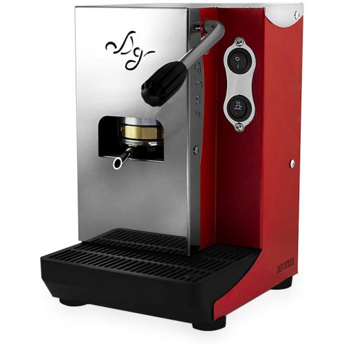 Aroma Plus Machine à café dosettes en papier ESE 44 mm rouge + 150 dosettes Emozioni Quotidiane