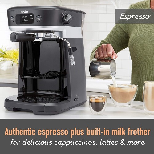Breville Machine à café tout-en-un avec mousseur à lait compatible Dolce Gusto [VCF117]