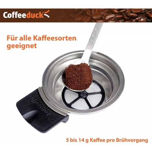 ohmtronixx Filtre à café permanent rechargeable machines à café remplace dosettes de café convient aux Coffeeduck 3 Senseo Quadrante HD7860 Latte HD7850 HD7860 HD7825 HD7863 HD7825 HD7885