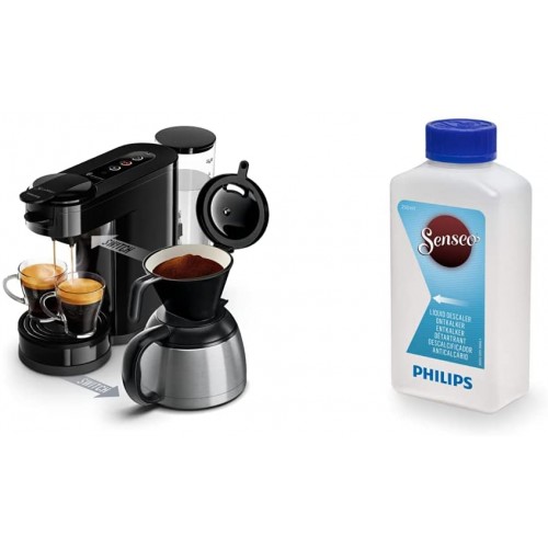 Philips HD6592 61 Machine à café SENSEO Switch 2 en 1 Noir machine à dosettes + machine à café filtre & CA6520 00 Détartrant Machine à café à dosettes SENSEO Compatible toutes machines SENSEO