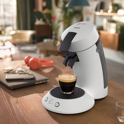 Philips Senseo Original Plus CSA210 10 Machine à café à dosettes sélection de la puissance du café technologie Coffee Boost en plastique recyclé Blanc