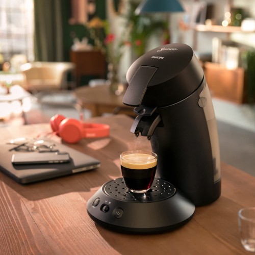 Philips Senseo Original Plus CSA210 60 Machine à café à dosettes sélection de la puissance du café technologie Coffee Boost en plastique recyclé Noir