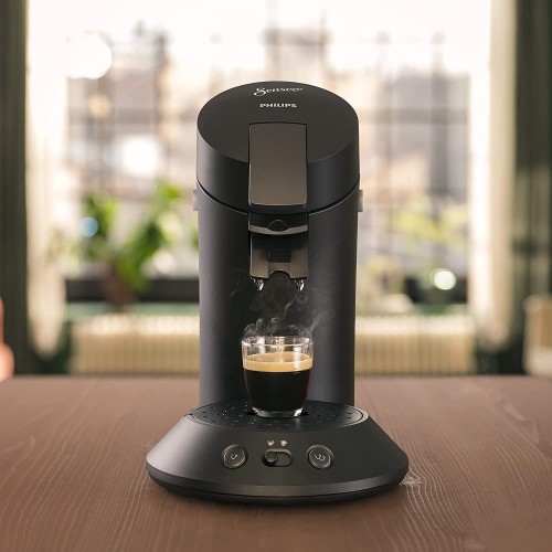Philips Senseo Original Plus CSA210 60 Machine à café à dosettes sélection de la puissance du café technologie Coffee Boost en plastique recyclé Noir