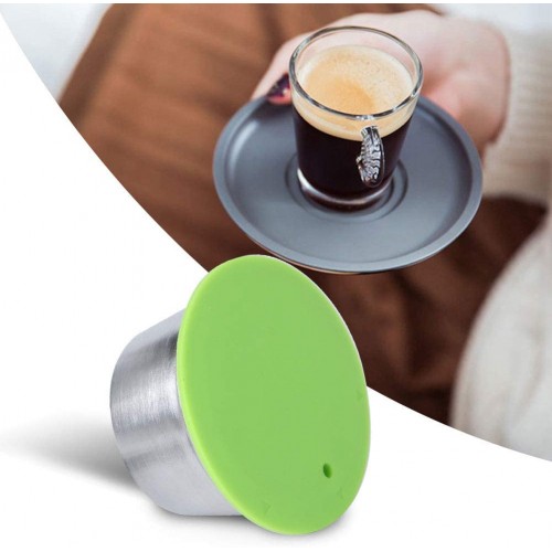 Tasse de capsule de café réutilisable tasse de capsule de café réutilisable en acier inoxydable adaptée dosettes de café pour cafetière Dolce Gustovert