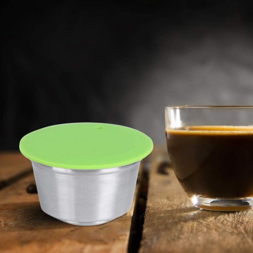 Tasse de capsule de café réutilisable tasse de capsule de café réutilisable en acier inoxydable adaptée dosettes de café pour cafetière Dolce Gustovert