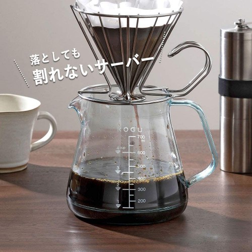 TOKYO MATCHA SELECTION KOGU Light and Hard to break coffee drip server 850ml cc [Standard ship by Registered SAL Tracking number & Insurance]