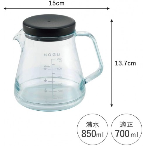 TOKYO MATCHA SELECTION KOGU Light and Hard to break coffee drip server 850ml cc [Standard ship by Registered SAL Tracking number & Insurance]