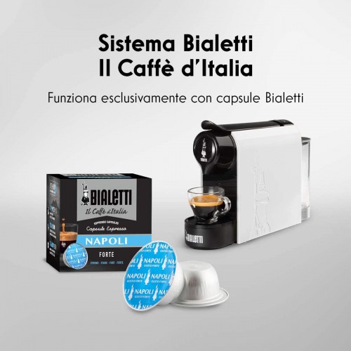Bialetti Gioia Machine à café expresso avec 80 capsules super compacte réservoir 500 ml blanc