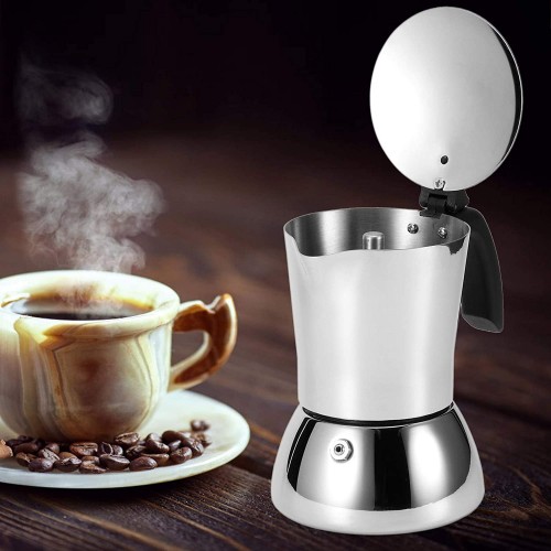 Bouilloire à café cafetière en acier inoxydable durable promouvoir l'extraction de café pour réchaud de camping pour cafés pour cuisinière à gaz pour cuisine