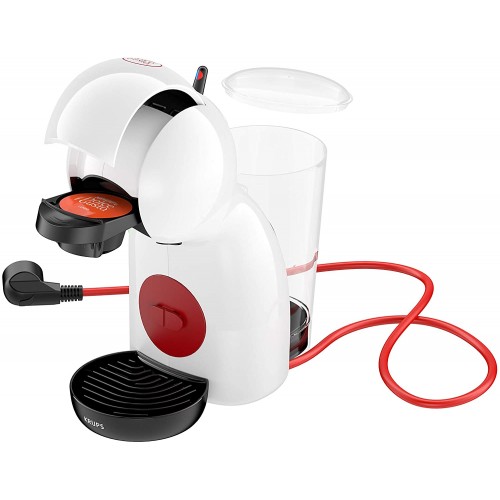 Krups Nescafé Dolce Gusto Piccolo XS Machine à café à capsules pour boissons chaudes et froides 15 bars de pression dosage manuel de l’eau Blanc.