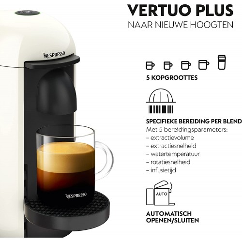 Krups Nespresso Vertuo Plus Machine à café Réservoir d'eau 1,1 l Blanc.