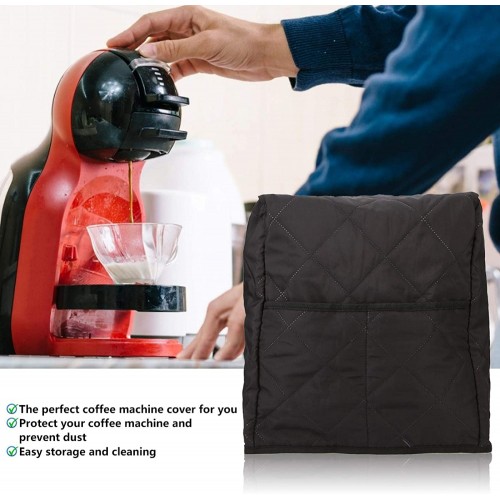 MOUMOUTEN Housse de cafetière coton couleur noire doux confortable facile à transporter points soignés pour protéger la machine à café prévenir la poussière