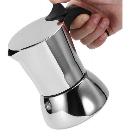 Pot à moka bouilloire à café favorisent l'extraction du café Durable avec poignée anti-brûlure pour la maison pour réchaud de camping pour les cafés pour cuisinière à induction