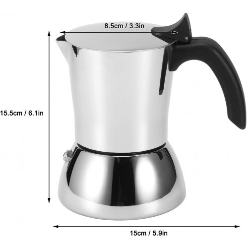 Pot à moka promouvoir l'extraction du café Bouilloire à café avec poignée anti-brûlure pour cuisine pour cuisinière à gaz pour réchaud de camping pour cafés