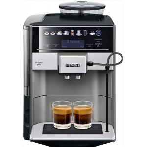 Siemens EQ.6 Plus s500 TE655203RW – Machine à café automatique avec écran sensitif et texte clair – 12 recettes de café et lactée – iAroma System et Aroma DoubleShot – Couleur : Noir Inox