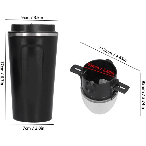Verser sur la cafetière pour le voyage tasse à café thermique 510ML Portable en acier inoxydable isolé tasse à café pot goutte à goutte pour les verres de voiture de voyage en plein air