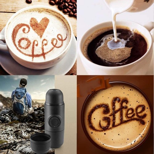 Yilu Machine à expresso portable mini machine à café manuelle légère et portable compatible avec tasse à capsules et machine à café moulue portable
