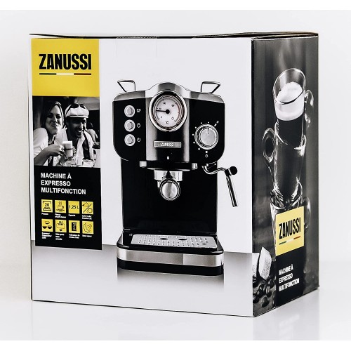Zanussi EMZ17 Machine à Espresso Italienne Barista Vintage 20 bar 1.25L buses à vapeur Noir