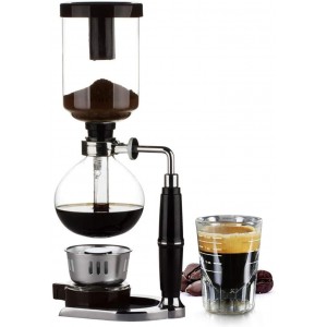 3 Tasse Siphon Cafetiere Vacuum Glass Coffee Maker pour Brassage Café et Thé avec Poignée Prolongée
