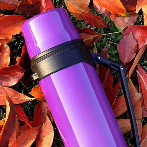 304 en Acier Inoxydable de l'eau Chaude de Conservation de la Chaleur de Haute capacité Pots d'isolation de Voyage en Plein air Warm Pot Kettle Insulation Cup 1.2L UOMUN Color : Purple