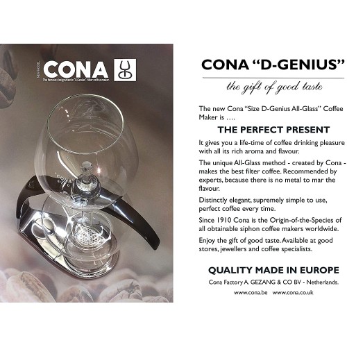 CONA Size D-Genius All-Glass Cafetière