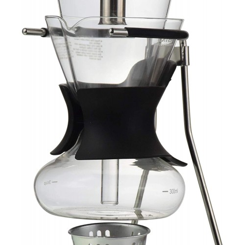 Goodvk Siphon pour machine à café en verre résistant à la chaleur peut être chauffé par une lampe à l'alcool facile à nettoyer couleur : noir taille : 15 x 18 x 36 cm