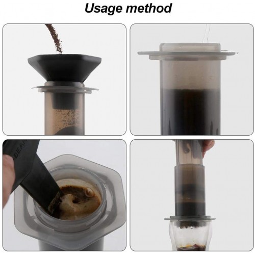 Solomi Machine à café en Plastique Presse à café Presse à café en Plastique Portable avec Papier Filtre 400pcs 240ml
