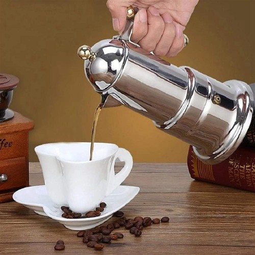 ZHZHZ Acier inoxydable 4 tasses machine à café de cuisinière machine à café de théière à cafe à café Moka